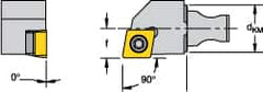 Kennametal - Right Hand Cut, Size KM16, CCMT 09T308 Insert Compatiblity, External Modular Turning & Profiling Cutting Unit Head - 10mm Ctr to Cutting Edge, 20mm Head Length, Through Coolant, Series Micro Screw-On - Benchmark Tooling