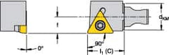 Kennametal - Right Hand Cut, Size KM16, TCMT 16T308 Insert Compatiblity, External Modular Turning & Profiling Cutting Unit Head - 10mm Ctr to Cutting Edge, 20mm Head Length, Through Coolant, Series Micro Screw-On - Benchmark Tooling