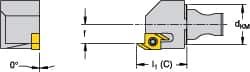 Kennametal - Right Hand Cut, Size KM16, SSP Insert Compatiblity, Modular Turning & Profiling Cutting Unit Head - 7.35mm Ctr to Cutting Edge, 20mm Head Length, Through Coolant, Series Micro Backturning - Benchmark Tooling