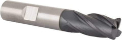 SGS - 1/2", 4 Flute, Single End, Solid Carbide, 0.045" Corner Radius End Mill - 3" OAL, 30° Helix, Right Hand Flute, 1" LOC, Right Hand Cut - Benchmark Tooling