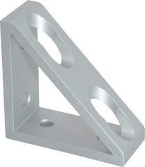 80/20 Inc. - 1.31" Wide, 3" High, Open Shelving 4 Hole Inside Corner Gusset - Aluminum, 3" Deep, Use with Series 15 & Bolt Kit 3320 - Benchmark Tooling