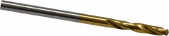 Guhring - #36 130° Parabolic Flute Cobalt Screw Machine Drill Bit - TiN Finish, Right Hand Cut, 16mm Flute Length, 46mm OAL, Standard Point, Straight Shank - Benchmark Tooling