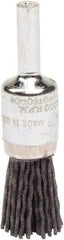 Weiler - 120 Grit, 1/2" Brush Diam, Crimped, End Brush - Fine Grade, 1/4" Diam Shank, 10,000 Max RPM - Benchmark Tooling