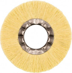 Weiler - 6" OD, 2" Arbor Hole, Natural Fiber Wheel Brush - 5/8" Face Width, 1-1/2" Trim Length, 6,000 RPM - Benchmark Tooling