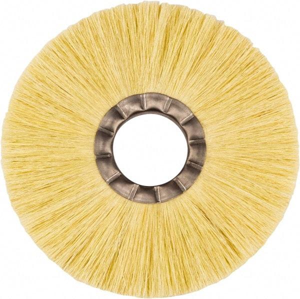 Weiler - 8" OD, 2" Arbor Hole, Natural Fiber Wheel Brush - 5/8" Face Width, 2-1/2" Trim Length, 5,000 RPM - Benchmark Tooling