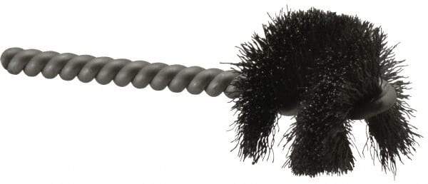 Weiler - 1-1/4" Diam Helical Steel Tube Brush - 0.008" Filament Diam, 1" Brush Length, 3-1/2" OAL, 1/4" Diam Stainless Steel Shank - Benchmark Tooling