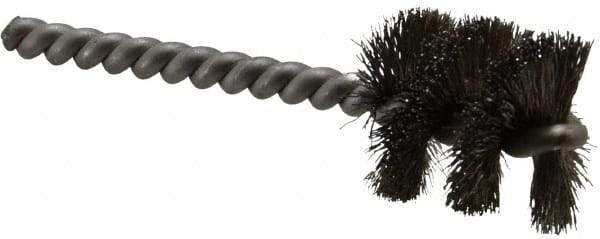 Weiler - 1" Diam Helical Stainless Steel Tube Brush - 0.008" Filament Diam, 1" Brush Length, 3-1/2" OAL, 1/4" Diam Stainless Steel Shank - Benchmark Tooling