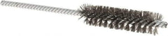 Weiler - 1/2" Diam Helical Steel Tube Brush - Double Spiral, 0.004" Filament Diam, 2" Brush Length, 5" OAL, 5/32" Diam Shank - Benchmark Tooling
