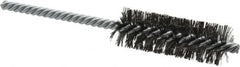 Weiler - 7/8" Diam Helical Steel Tube Brush - Double Spiral, 0.0104" Filament Diam, 2-1/2" Brush Length, 5-1/2" OAL, 1/4" Diam Shank - Benchmark Tooling