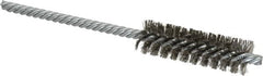 Weiler - 5/8" Diam Helical Stainless Steel Tube Brush - Double Spiral, 0.005" Filament Diam, 2" Brush Length, 5" OAL, 7/32" Diam Shank - Benchmark Tooling