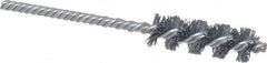 Weiler - 5/8" Diam Helical Nylon Tube Brush - Single Spiral, 0.022" Filament Diam, 2" Brush Length, 5" OAL, 7/32" Diam Shank - Benchmark Tooling
