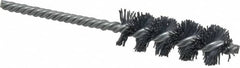 Weiler - 7/8" Diam Helical Nylon Tube Brush - Single Spiral, 0.022" Filament Diam, 2-1/2" Brush Length, 5-1/2" OAL, 1/4" Diam Shank - Benchmark Tooling