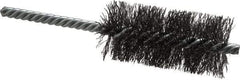 Weiler - 1-1/4" Diam Helical Steel Tube Brush - Double Spiral, 0.0104" Filament Diam, 2-1/2" Brush Length, 5-1/2" OAL, 1/4" Diam Shank - Benchmark Tooling