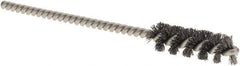 Weiler - 5/16" Diam Helical Steel Tube Brush - 0.005" Filament Diam, 1" Brush Length, 3-1/2" OAL, 1/8" Diam Stainless Steel Shank - Benchmark Tooling
