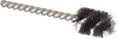 Weiler - 3/4" Diam Helical Steel Tube Brush - 0.008" Filament Diam, 1" Brush Length, 3-1/2" OAL, 7/32" Diam Stainless Steel Shank - Benchmark Tooling
