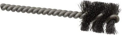 Weiler - 7/8" Diam Helical Steel Tube Brush - 0.008" Filament Diam, 1" Brush Length, 3-1/2" OAL, 7/32" Diam Stainless Steel Shank - Benchmark Tooling