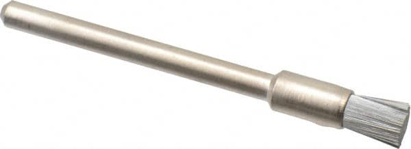 Weiler - 3/16" Brush Diam, Crimped, End Brush - 1/8" Diam Shank, 37,000 Max RPM - Benchmark Tooling