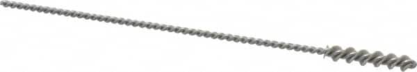Weiler - 0.19" Diam Helical Nylon Tube Brush - 0.012" Filament Diam, 1" Brush Length, 5" OAL, 0.087" Diam Shank - Benchmark Tooling