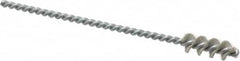 Weiler - 0.385" Diam Helical Nylon Tube Brush - 0.012" Filament Diam, 1" Brush Length, 5" OAL, 0.147" Diam Shank - Benchmark Tooling