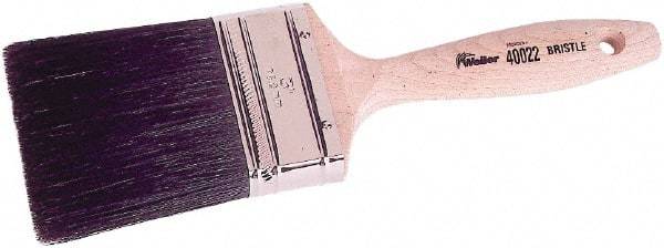 Weiler - 3" Flat Hog Wall Brush - 3-1/4" Bristle Length, 10" Wood Beavertail Handle - Benchmark Tooling