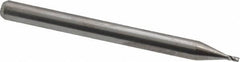 Kyocera - 1/32", 3/64" LOC, 1/8" Shank Diam, 1-1/2" OAL, 4 Flute, Solid Carbide Square End Mill - Single End, Uncoated, 30° Helix, Centercutting, Series 1820 - Benchmark Tooling