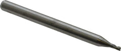 Kyocera - 3/64", 1/16" LOC, 1/8" Shank Diam, 1-1/2" OAL, 4 Flute, Solid Carbide Square End Mill - Single End, Uncoated, 30° Helix, Centercutting, Series 1820 - Benchmark Tooling