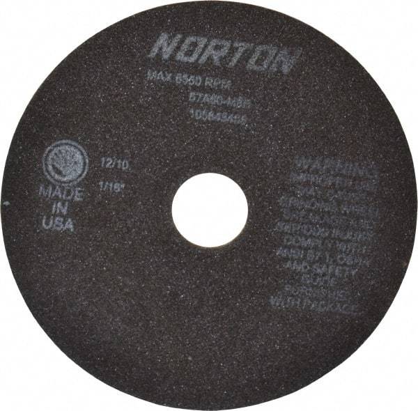 Norton - 7" 60 Grit Aluminum Oxide Cutoff Wheel - 1/16" Thick, 1-1/4" Arbor, 6,550 Max RPM, Use with Stationary Grinders - Benchmark Tooling