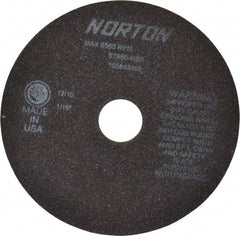 Norton - 7" 60 Grit Aluminum Oxide Cutoff Wheel - 1/16" Thick, 1-1/4" Arbor, 6,550 Max RPM, Use with Stationary Grinders - Benchmark Tooling