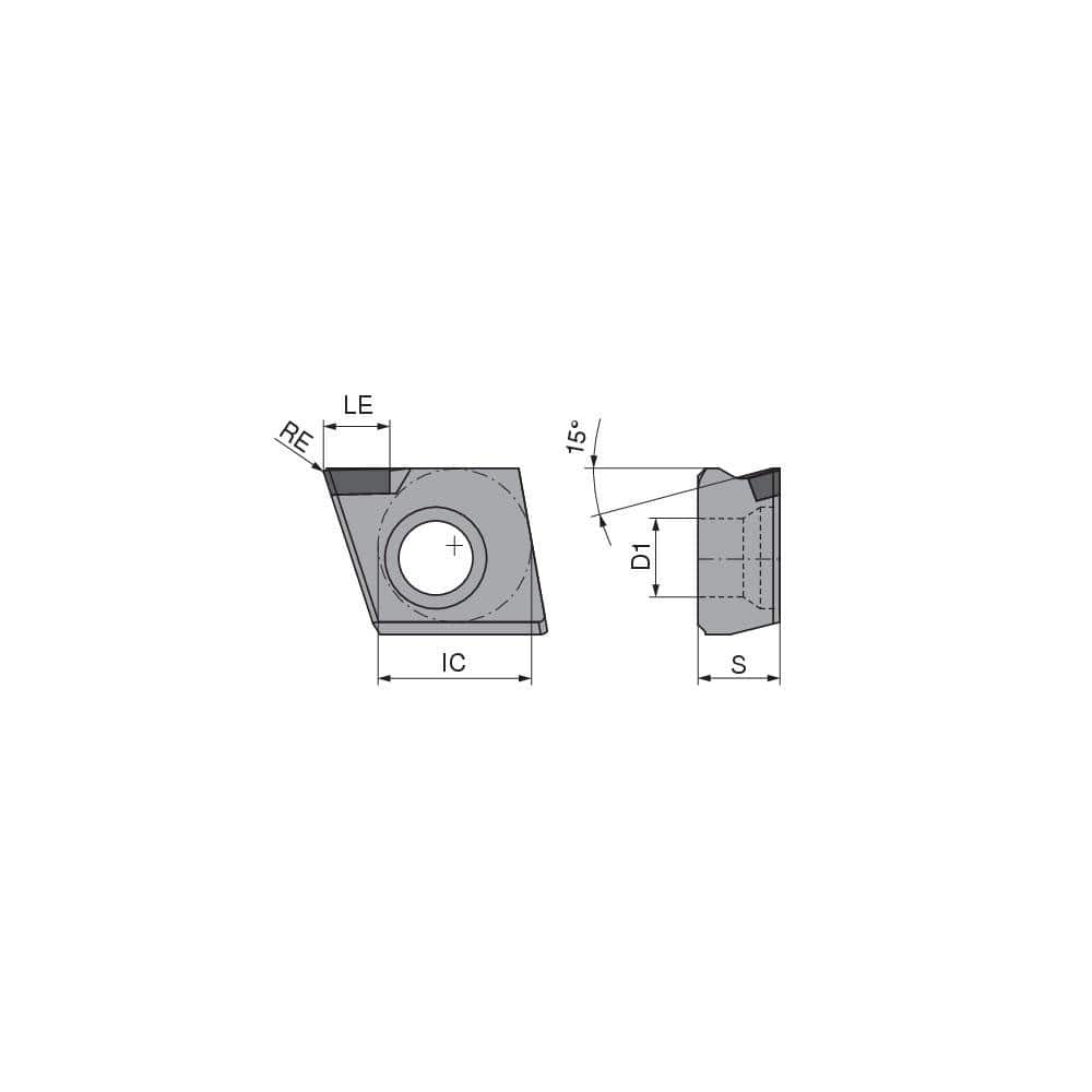 Milling Insert:  ZNHW 1205POSR-1503 CTD4205,  CTD4205,  Polycrystalline Diamond N/A Finish,