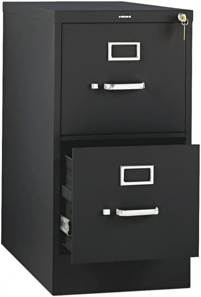 Hon - 26" Wide x 29" High x 26-1/2" Deep, 2 Drawer Vertical File with Lock - Steel, Black - Benchmark Tooling