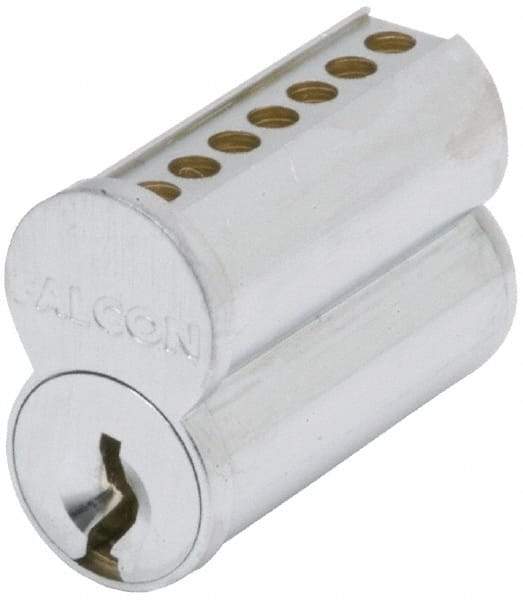 Falcon - 7 Pins, Falcon A Keyway Keying, Small Format IC Cylinder - Satin Chrome Coated, Brass - Benchmark Tooling