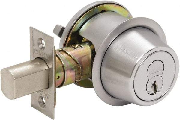 Falcon - Less Cylinder - SFIC Keying, Single Cylinder Deadbolt - Satin Chrome Coated, Steel - Benchmark Tooling