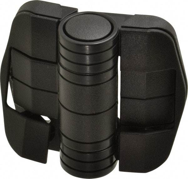 Value Collection - 2-1/4" Long x 2-1/16" Wide x 45/64" Thick, Door Positioning Hinge - Black Acetal with Chrome Steel Detent Ball, Black Finish - Benchmark Tooling