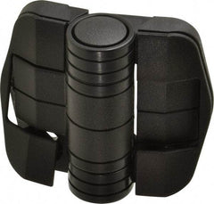 Value Collection - 2-1/4" Long x 2-1/16" Wide x 45/64" Thick, Door Positioning Hinge - Black Acetal with Chrome Steel Detent Ball, Black Finish - Benchmark Tooling