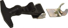 Value Collection - 4.658" Long x 2-7/16" Wide x 1-1/4" High, Draw Latch - EPDM Rubber Handle, 1010 Steel Keeper & Bracket, Aluminum Rivet, with Black Finish - Benchmark Tooling