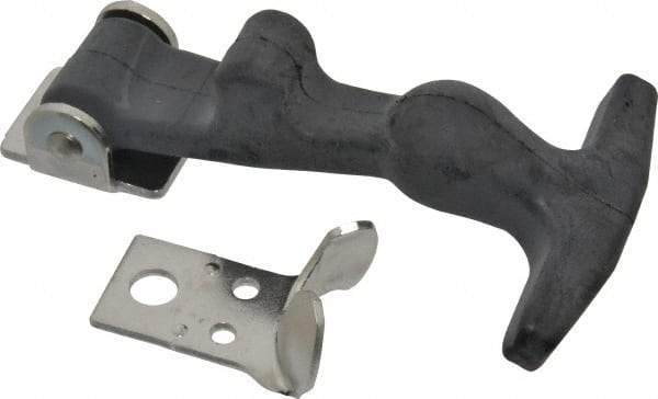 Value Collection - 5-7/8" Long x 3-1/8" Wide x 1-1/4" High, Draw Latch - EPDM Rubber Handle, 302 Stainless Steel Keeper, Bracket & Rivet, with Black Finish - Benchmark Tooling
