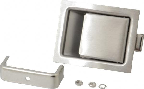 Made in USA - 5" Long x 2.68" Wide x 1-15/16" High, Paddle Latch - Stainless Steel, with Brushed Finish - Benchmark Tooling