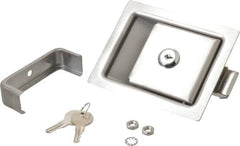 Made in USA - 5" Long x 4" Wide x 1-15/16" High, Paddle Latch - Stainless Steel, with Brushed Finish - Benchmark Tooling