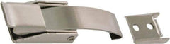 Made in USA - 3.3" Long x 7/8" Wide x 9/16" High, Draw Latch - Stainless Steel, with Passivate Finish - Benchmark Tooling