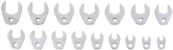 Proto - 16 Piece 3/8" Drive Open End Crowfoot Wrench Set - 9, 10, 11, 12, 13, 14, 15, 16, 17, 18, 19, 20, 21, 22, 23 & 24mm - Benchmark Tooling