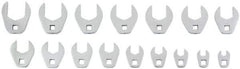 Proto - 16 Piece 3/8" Drive Open End Crowfoot Wrench Set - 9, 10, 11, 12, 13, 14, 15, 16, 17, 18, 19, 20, 21, 22, 23 & 24mm - Benchmark Tooling