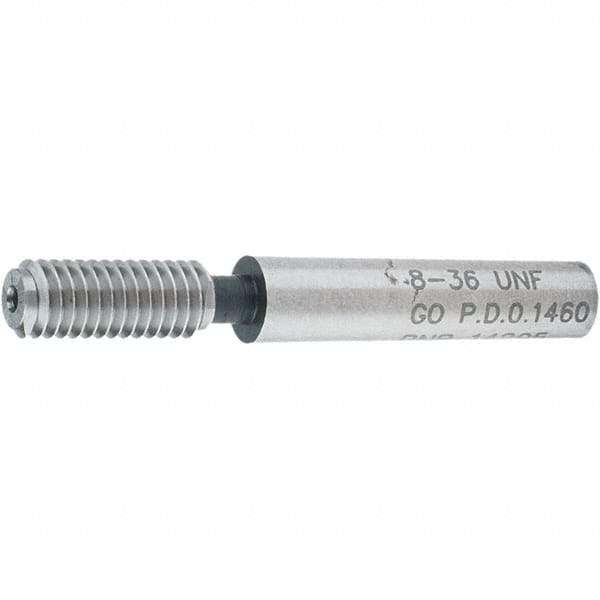 SPI - #8-36, Class 2B, 3B, Single End Plug Thread Go Gage - Steel, Size 0 Handle Not Included - Benchmark Tooling