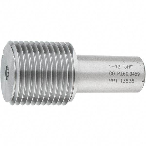 SPI - 1-12, Class 2B, 3B, Single End Plug Thread Go Gage - Steel, Size 4 Handle Not Included - Benchmark Tooling