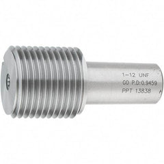 SPI - 1-12, Class 2B, 3B, Single End Plug Thread Go Gage - Steel, Size 4 Handle Not Included - Benchmark Tooling