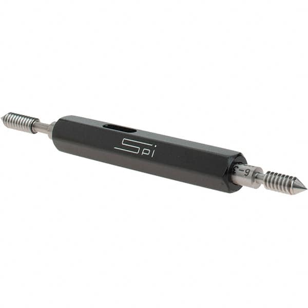 SPI - #6-32, Class 3B, Double End Plug Thread Go/No Go Gage - Steel, Size 00 Handle Included - Benchmark Tooling