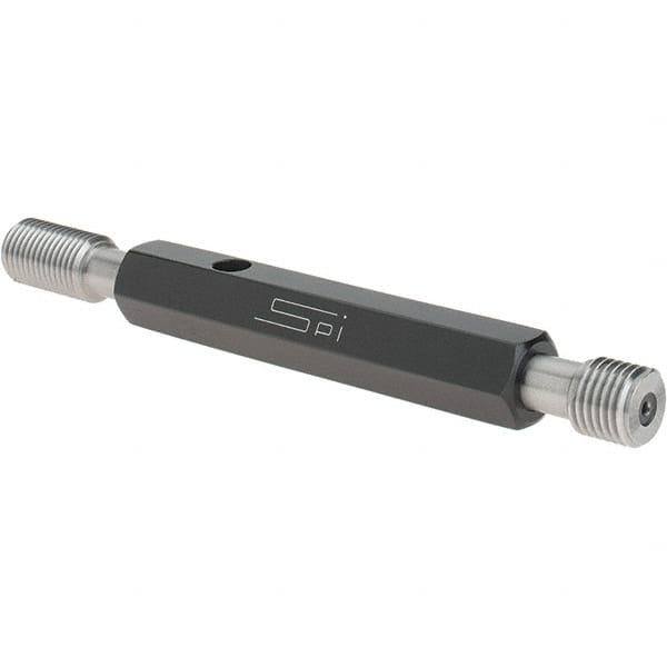 SPI - 7/16-20, Class 3B, Double End Plug Thread Go/No Go Gage - Steel, Size 2 Handle Included - Benchmark Tooling