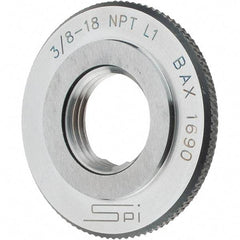 SPI - 3/8-18 Thread, Oil Hardened Non-Shrinking Steel (OHNS), Class L1, Ring Pipe Thread Gage - NPT Thread - Benchmark Tooling