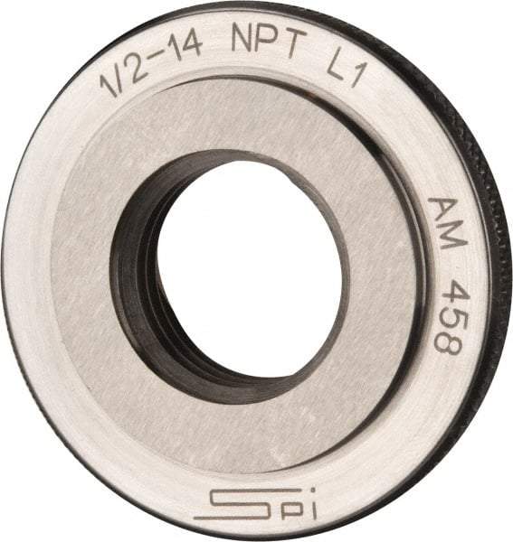 SPI - 1/2-14 Thread, Oil Hardened Non-Shrinking Steel (OHNS), Class L1, Ring Pipe Thread Gage - NPT Thread - Benchmark Tooling