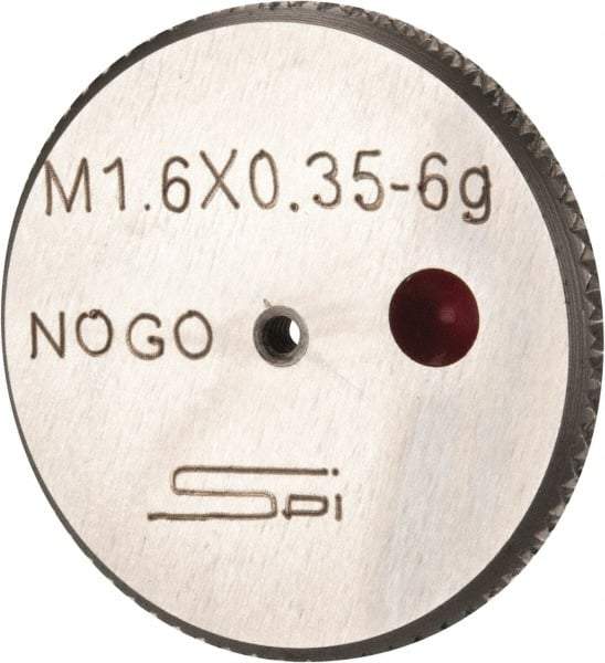 SPI - M1.6x0.35 No Go Single Ring Thread Gage - Class 6G, Oil Hardened Nonshrinking Steel (OHNS), NPL Traceability Certification Included - Benchmark Tooling