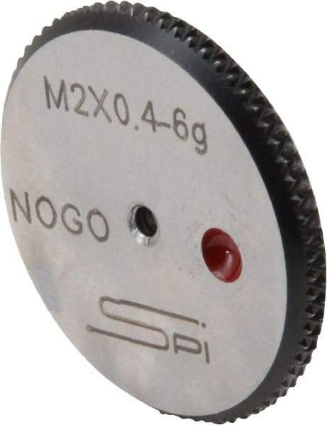 SPI - M2x0.4 No Go Single Ring Thread Gage - Class 6G, Oil Hardened Nonshrinking Steel (OHNS), NPL Traceability Certification Included - Benchmark Tooling